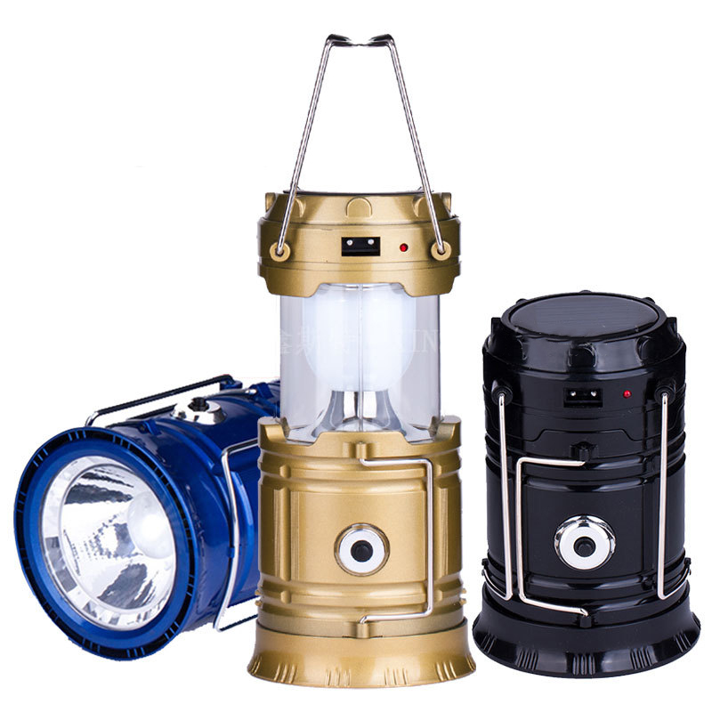 Portable LED Camping Lantern Waterproof Solar USB Rechargeable LED