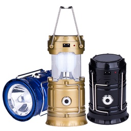 Portable LED Camping Lantern Waterproof Solar USB Rechargeable LED Flashlight Emergency Fishing Light